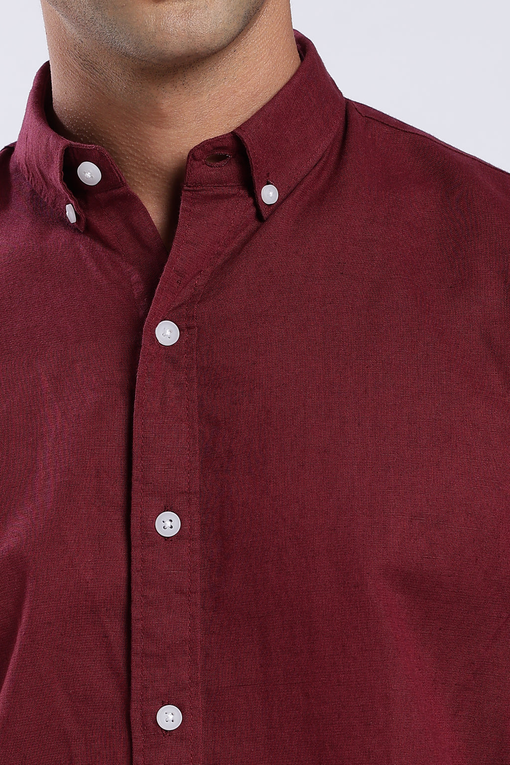 Maroon Linen Blend Shirts
