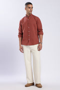 Rust Linen Blend Shirt